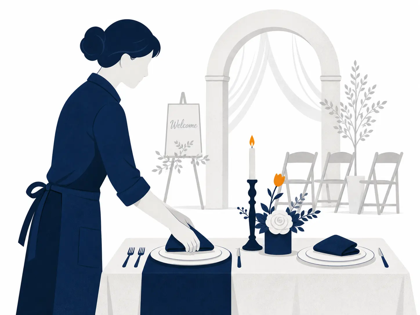 Illustration of an event services professional