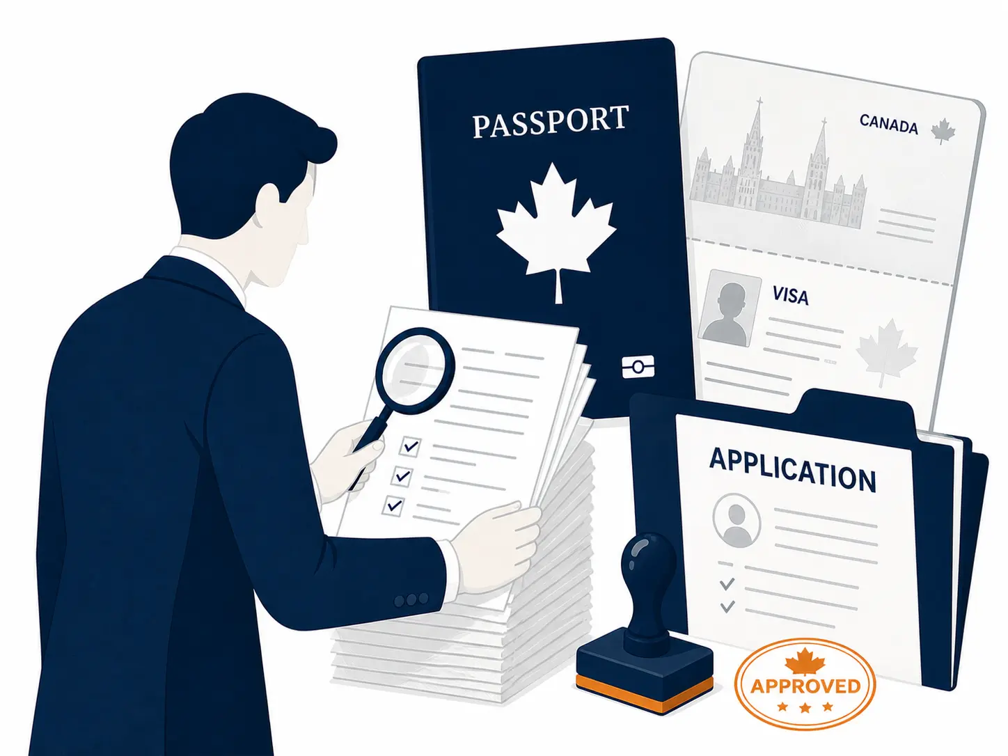 Illustration of an immigration consultant