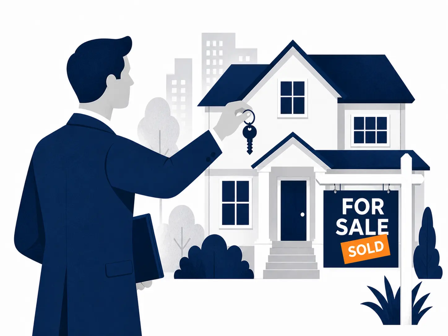 Illustration of a real estate professional