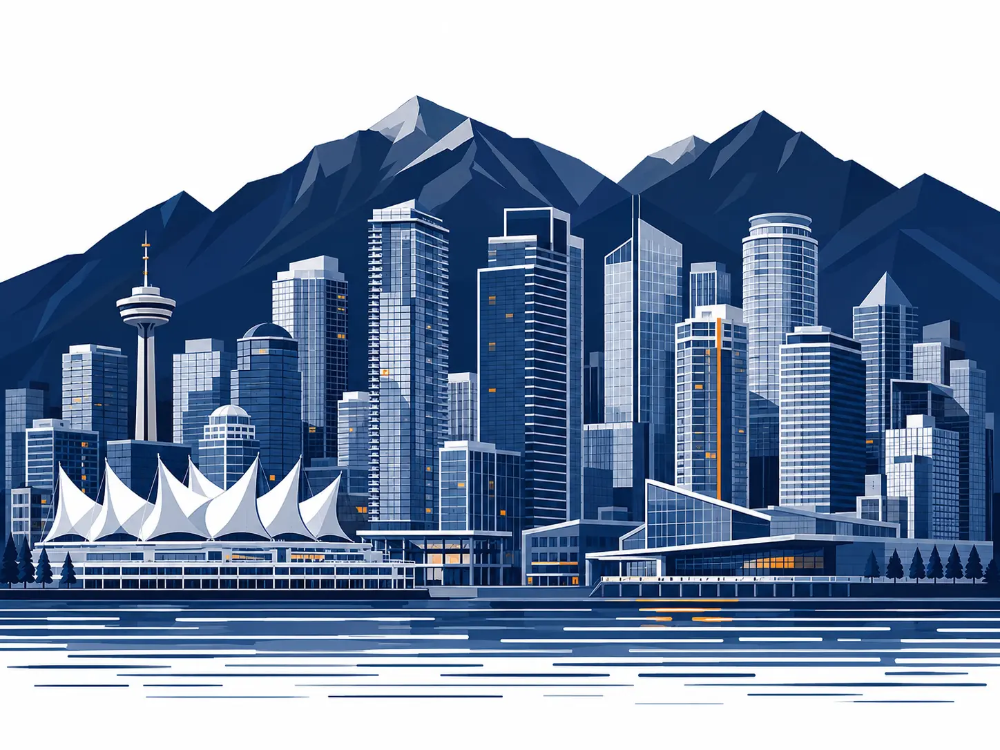 Illustration of the Vancouver skyline